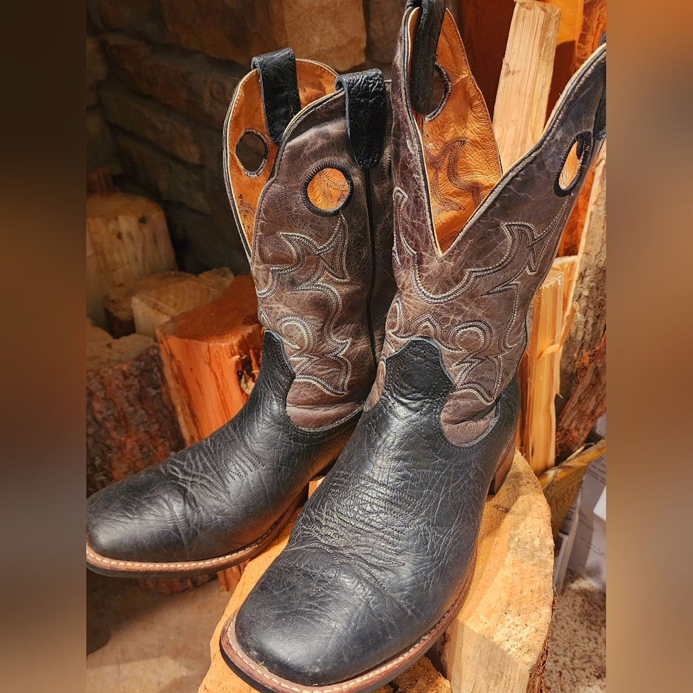 Men's Boulet Western Boots, Size 9.5, black multi